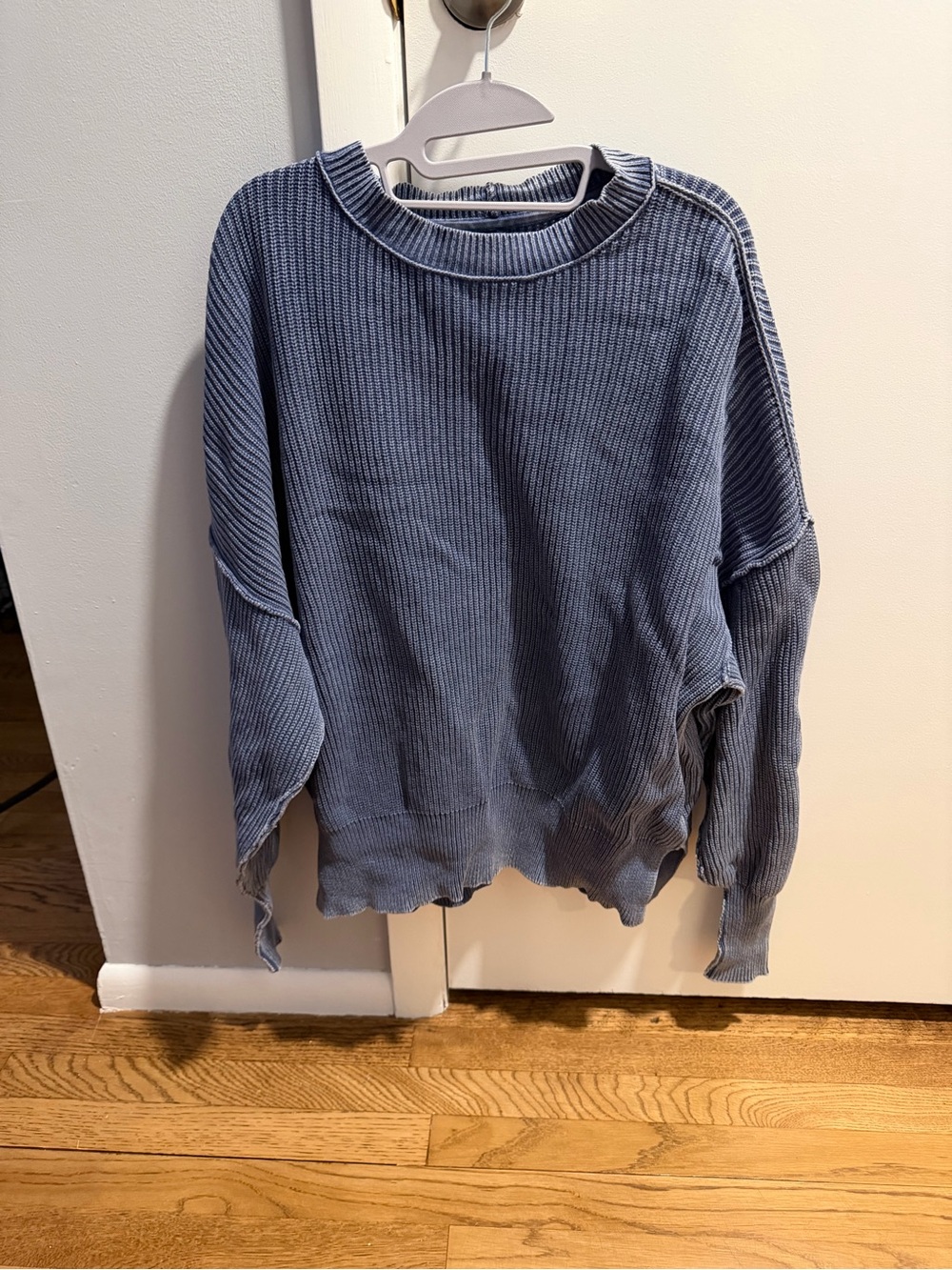 aerie Dusty Blue Ribbed Knit Top